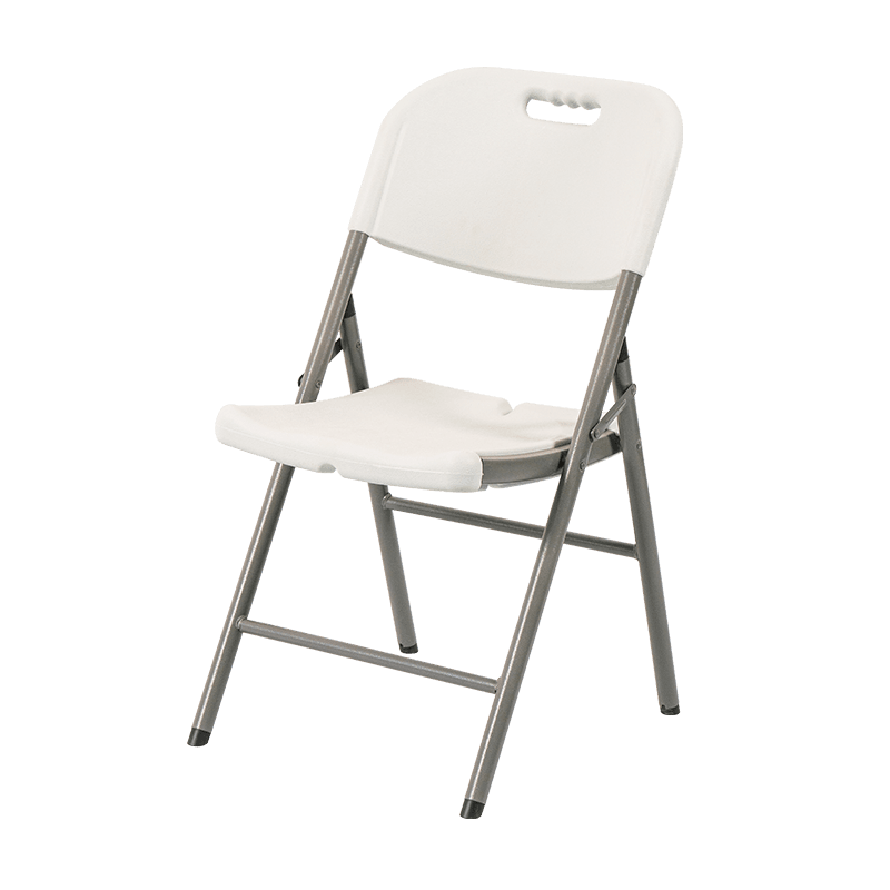 Biela plastová stohovateľná skladacia stolička